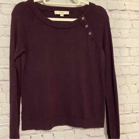 ANN TAYLOR LOFT Burgundy Sweater XS EUC - Picture 3 of 5